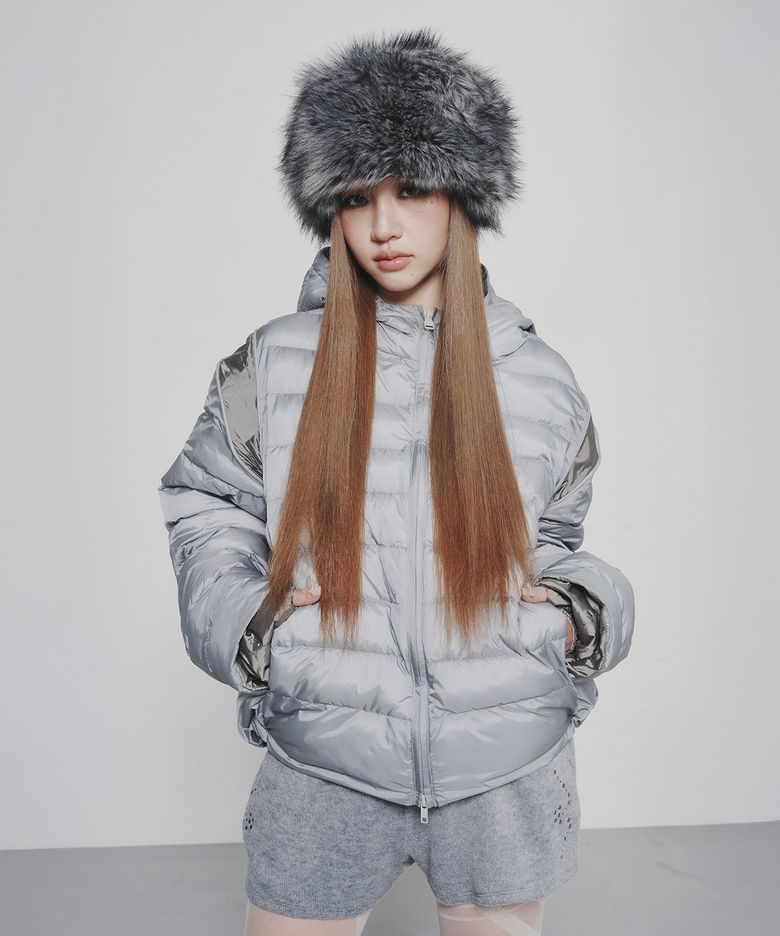 POINT WELLON HOODED JACKET IN SILVER