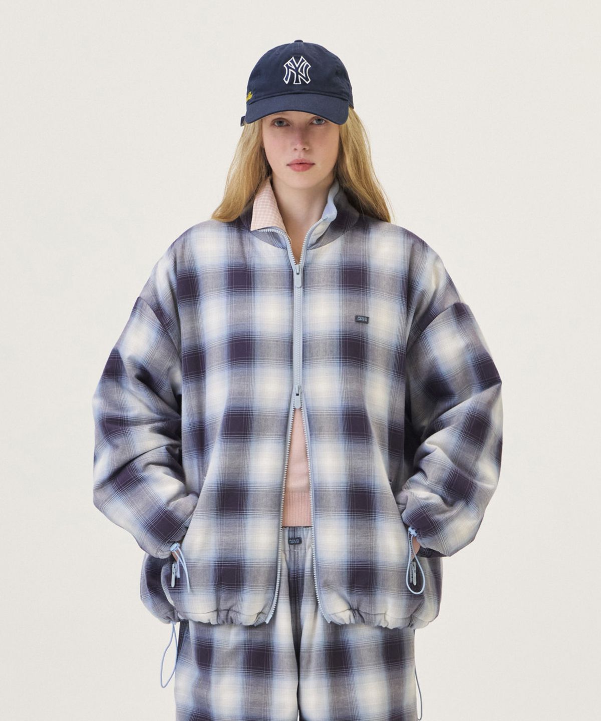 그로브(GROVE) MONET CHECK JUMPER (BLUE)