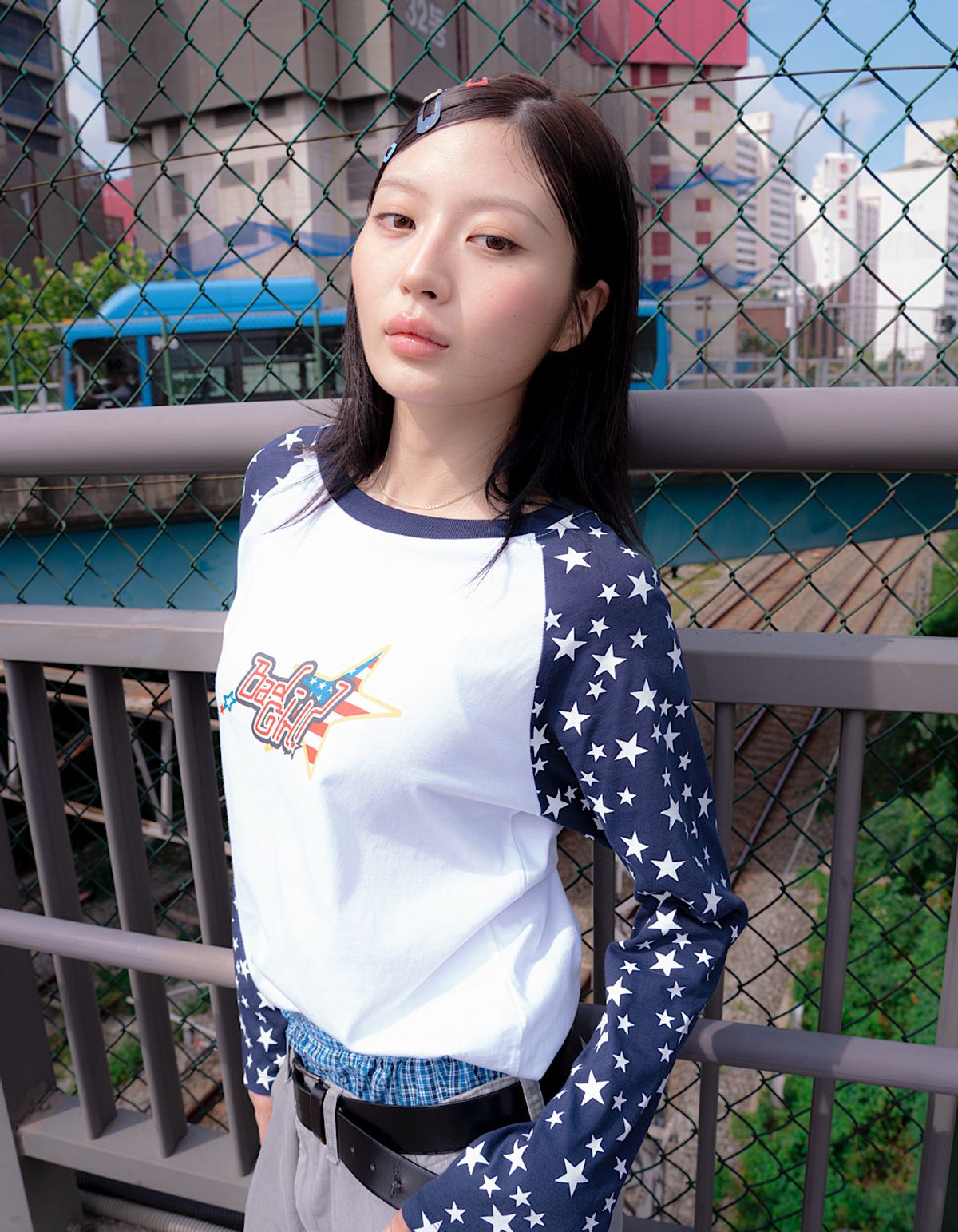 쥐쥐유(GGU) BAD GIRL STAR RAGLAN LONG SLEEVE
