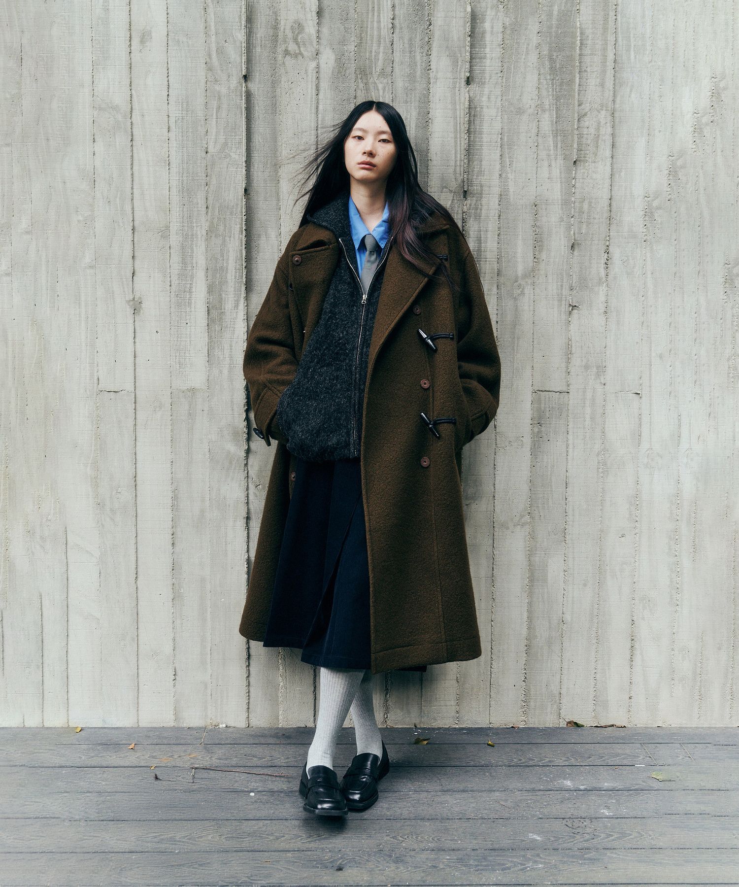 MUSINSA公式 | STUDIO TOMBOY サイドトグルコート_ブラウン 9105411176