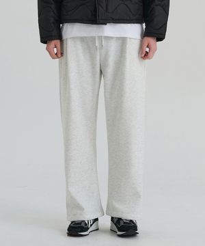 원턱 와이드 스웨트 팬츠(Light Gray)