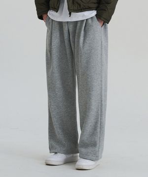 원턱 와이드 스웨트 팬츠(Gray)