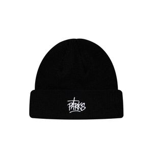 하이커 자수 숏비니 블랙