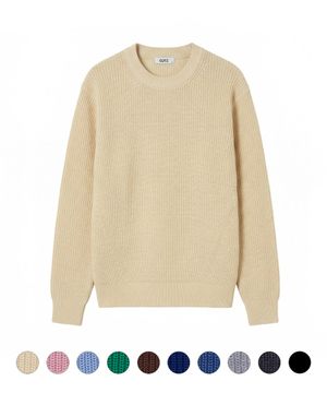 에센셜 리브드 크루넥 니트 - 10 color