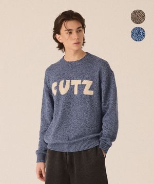 코튼 트위드 라운드 니트 -2color