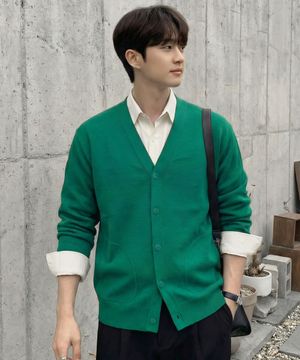 브이넥 니트 가디건 - 4color