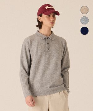 버튼 카라 니트 -3color