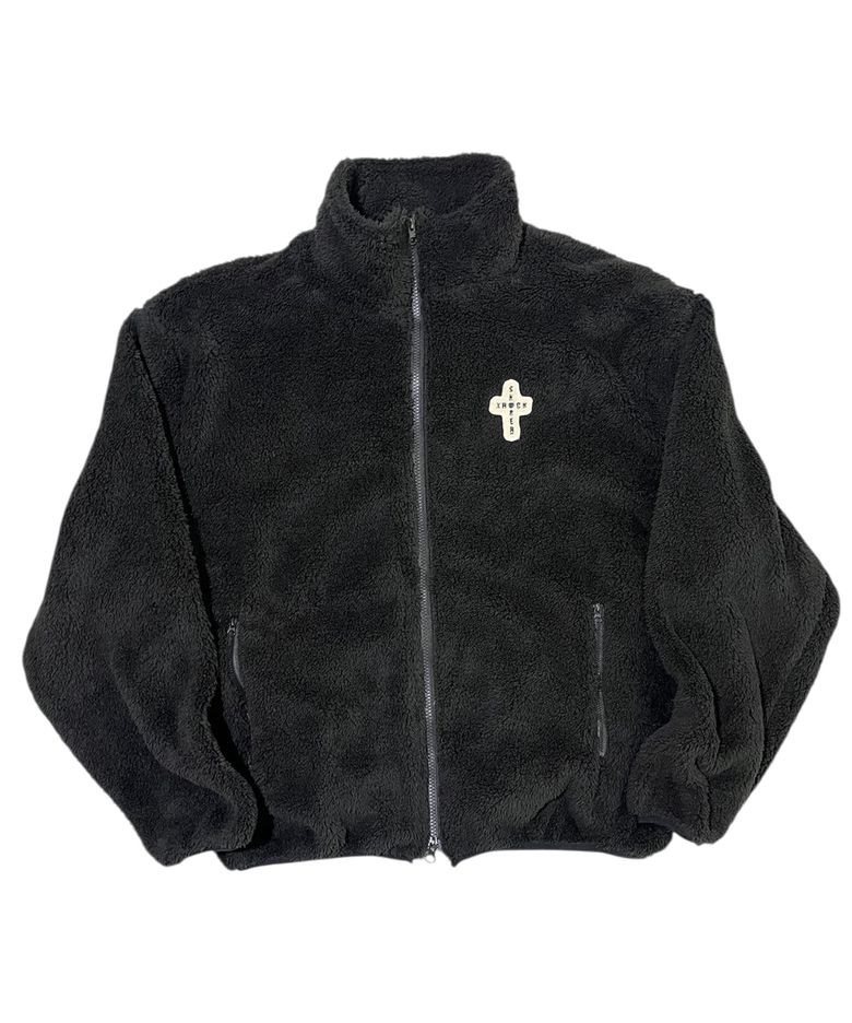 Cross Logo Fleece Zip-Up Jacket ((black))