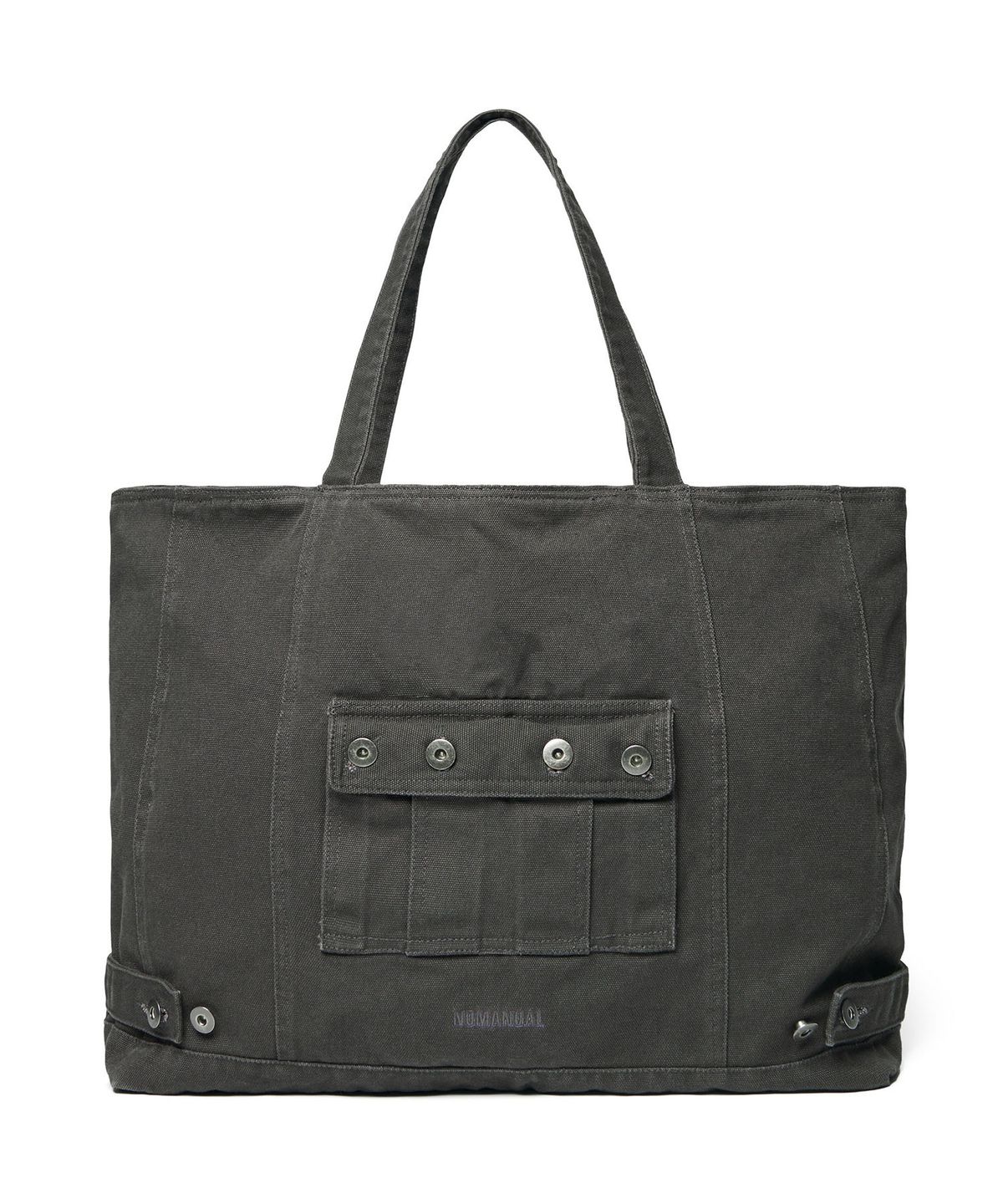 노매뉴얼(NOMANUAL) 4R POCKET TOTE BAG - WASHED CHARCOAL