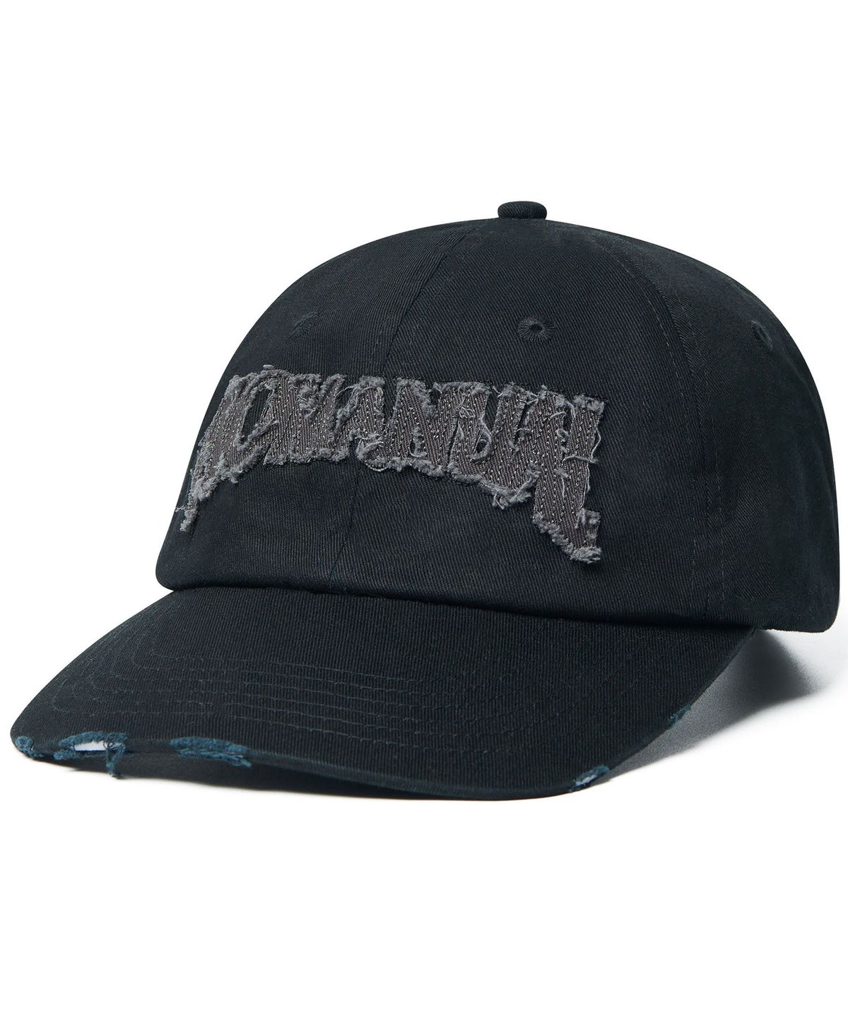 노매뉴얼(NOMANUAL) N.P DAMAGED BALL CAP - BLACK