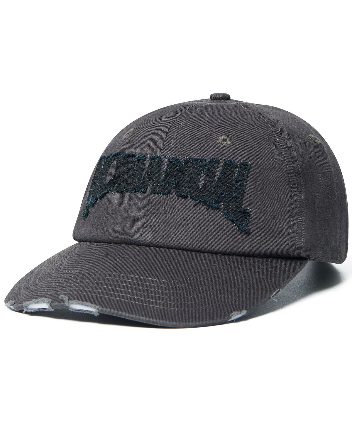 노매뉴얼(NOMANUAL) N.P DAMAGED BALL CAP - CHARCOAL