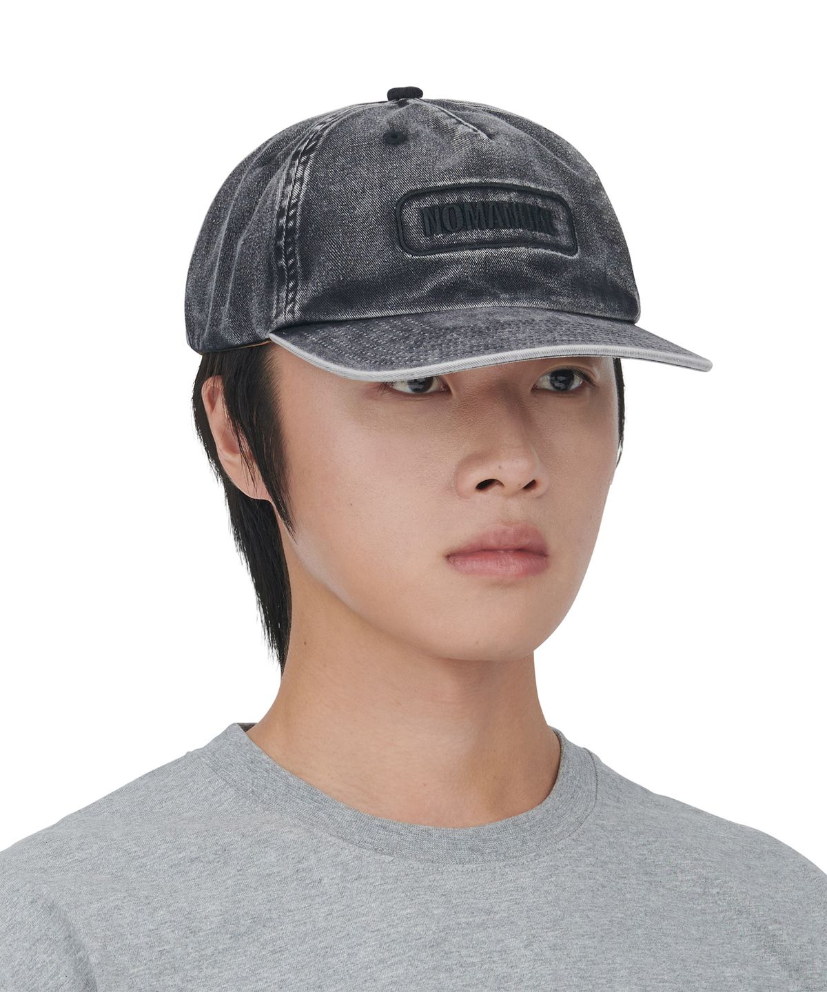 노매뉴얼(NOMANUAL) 5 PANEL T.L CAP - WASHED BLACK