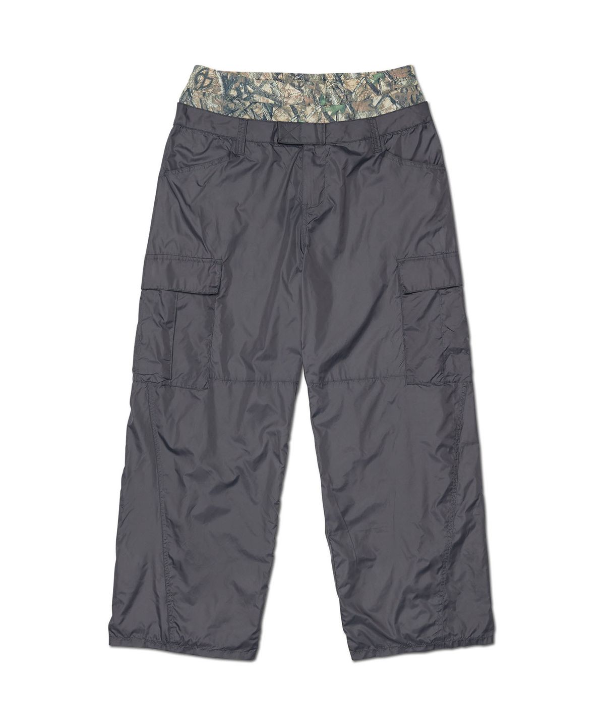 노매뉴얼(NOMANUAL) NATURE CAMO LAYERED PANTS - CHARCOAL