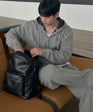 이중직 니트 후드 집업 - 2color