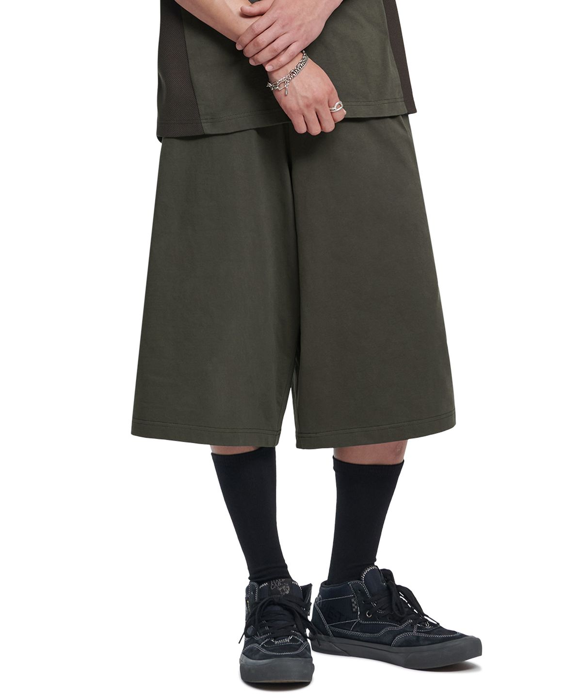 노매뉴얼(NOMANUAL) W.B BERMUDA SWEATPANTS - CHARCOAL