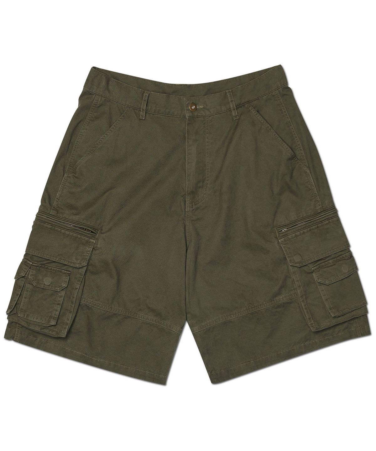 노매뉴얼(NOMANUAL) WASHED CARGO SHORTS - OLIVE