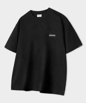 베이직 로고 나염 오버핏 반팔 티 [블랙]