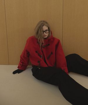 CASENTINO CLASSIC HOODIE CROP DUFFLE COAT (RED)