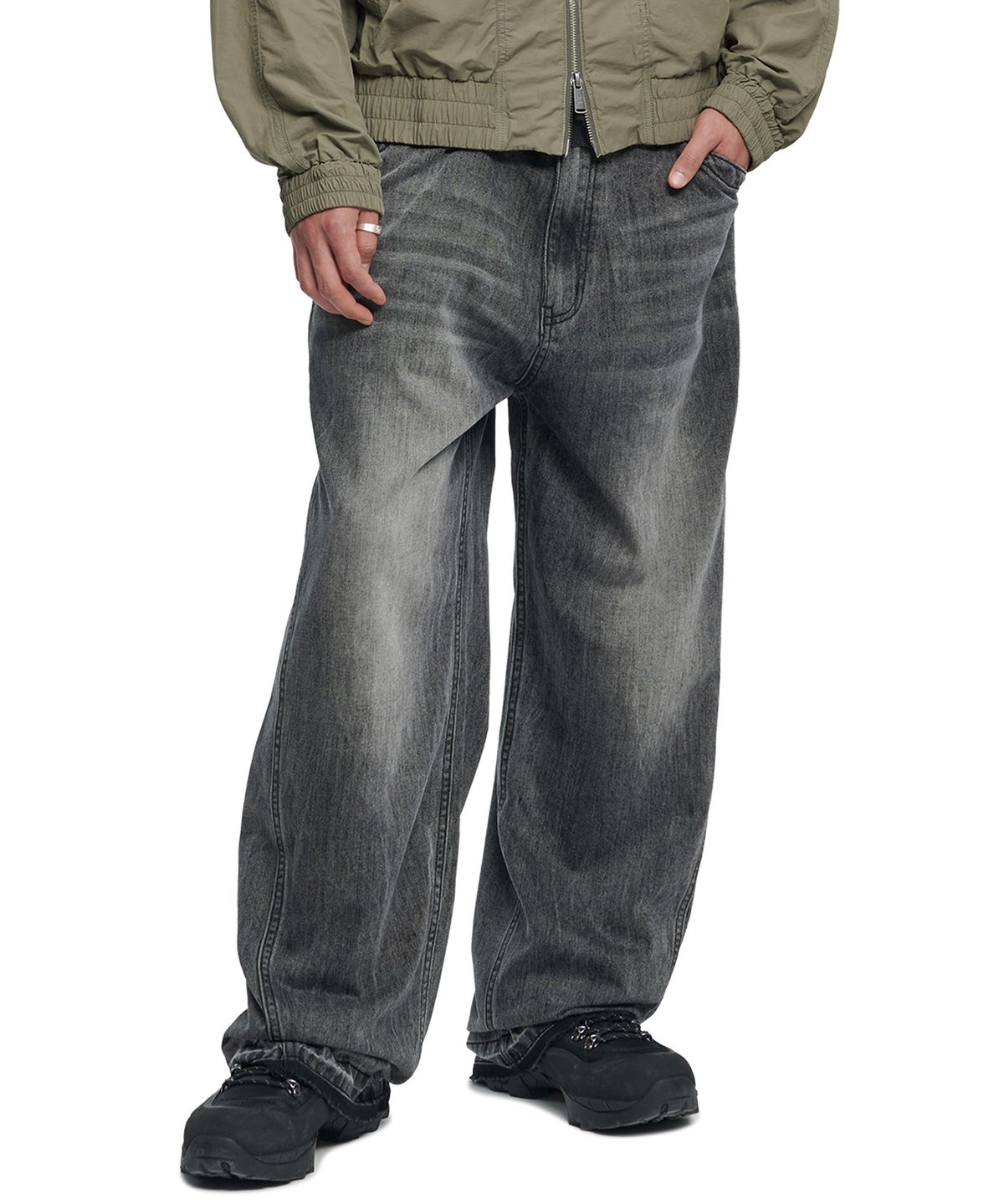 노매뉴얼(NOMANUAL) NEO DENIM PANTS - WASHED GRAY