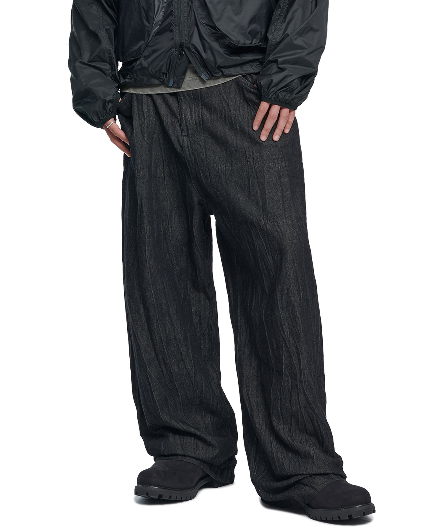 MUSINSA公式 | NOMANUAL S.W WIDE DENIM PANTS - WASHED BLACK