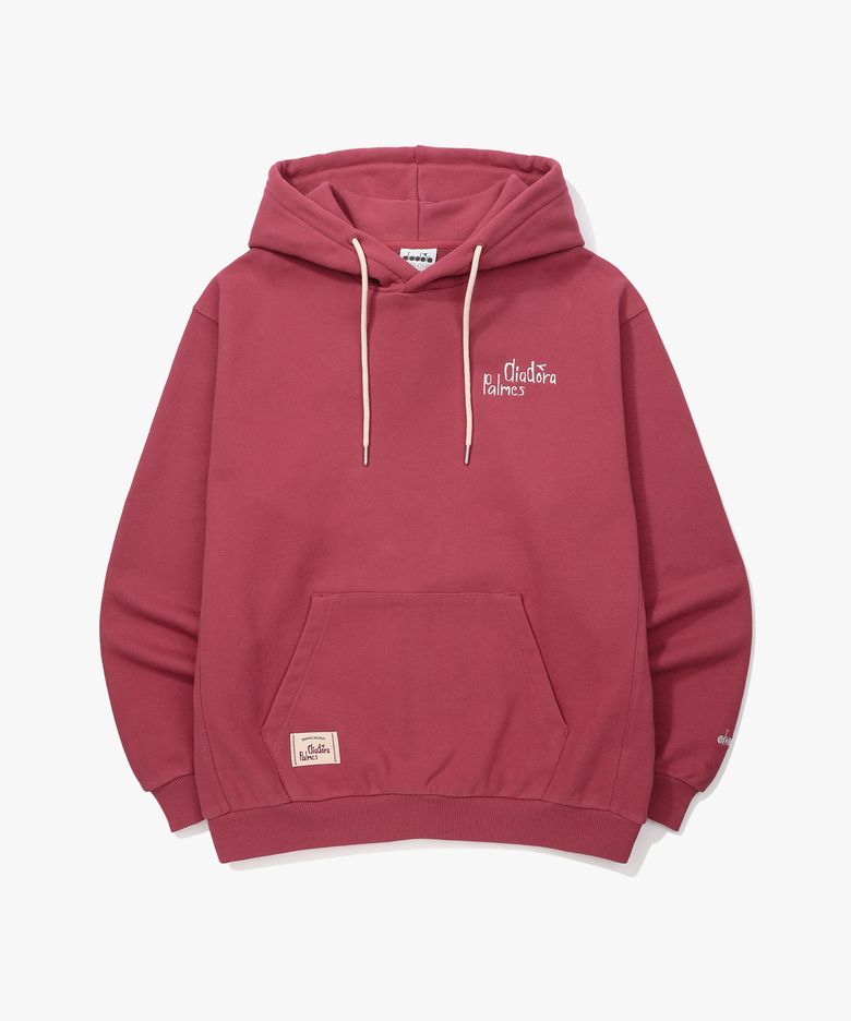 [DIADORA by PALMES] 그래픽 후드티셔츠 MAGENTA