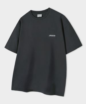베이직 로고 나염 오버핏 반팔 티 [피그먼트 차콜]