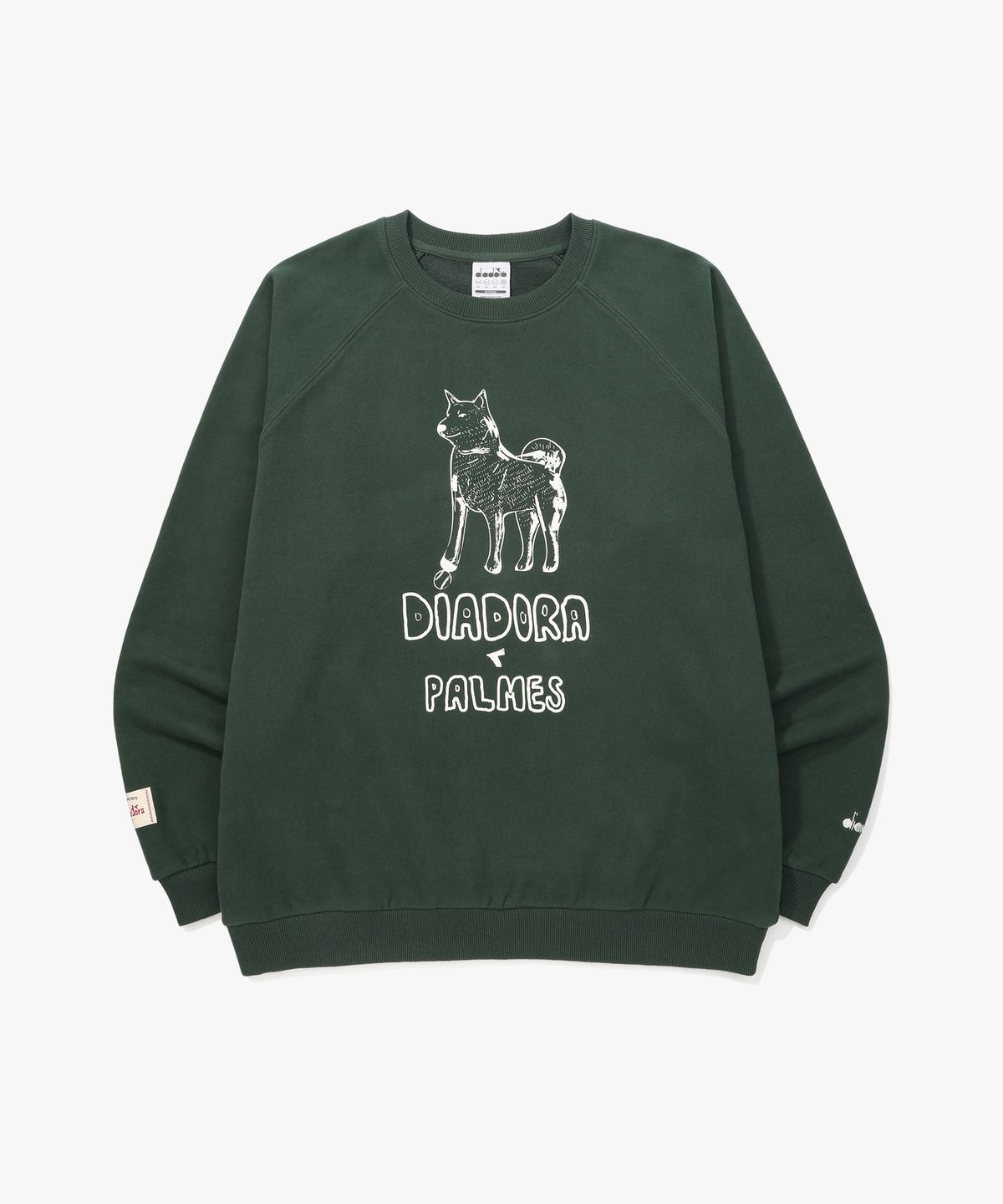 디아도라(diadora) [DIADORA by PALMES] 그래픽 맨투맨 GREEN