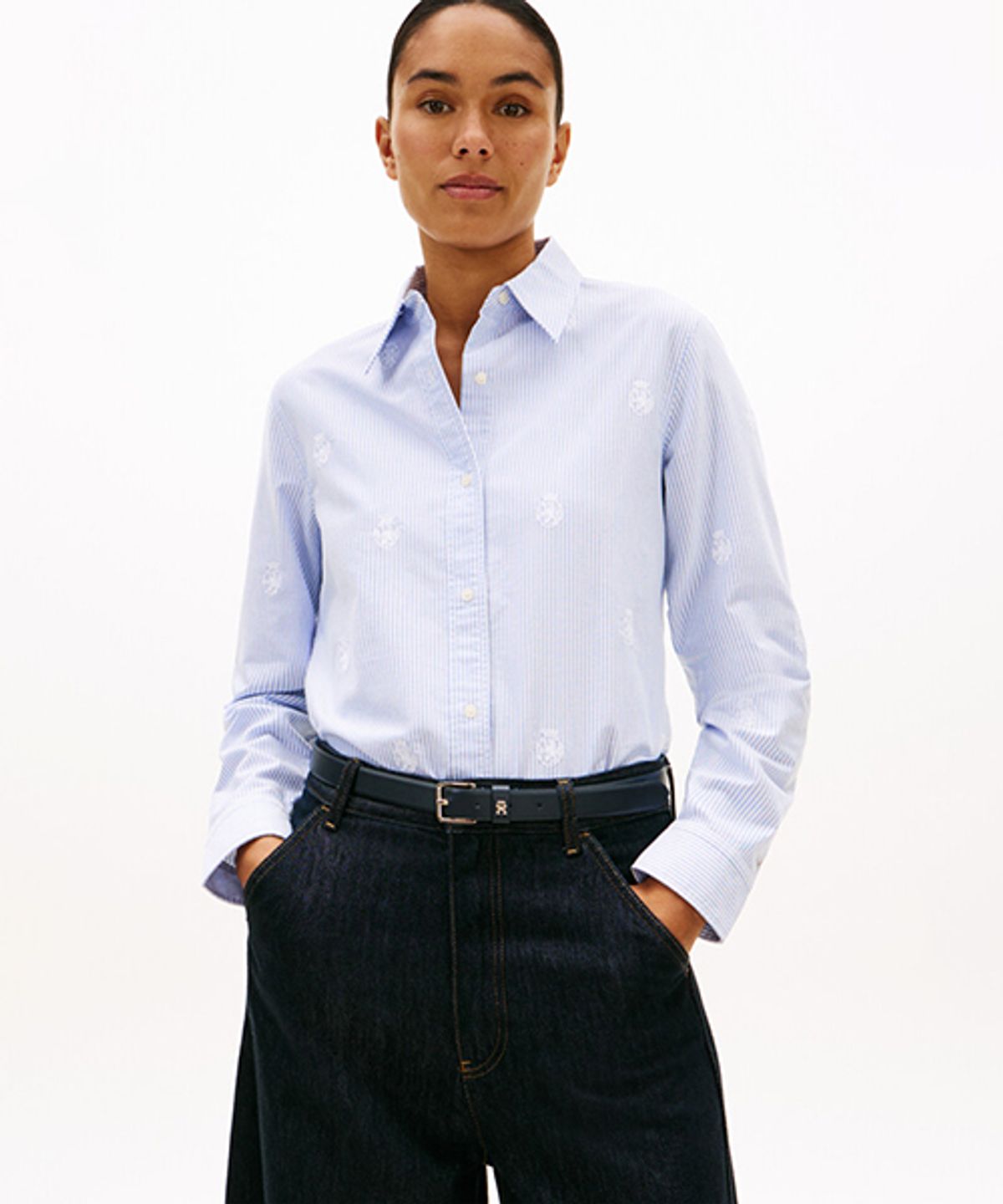 타미힐피거(TOMMY HILFIGER) 옥스포드 올 오버 프린트 셔츠 (T22G0WSH004WT10Y7)