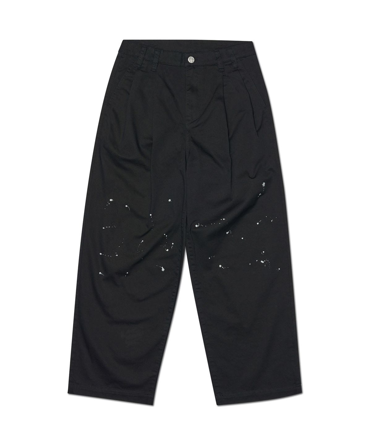 노매뉴얼(NOMANUAL) PAINTED TWO TUCK PANTS - BLACK