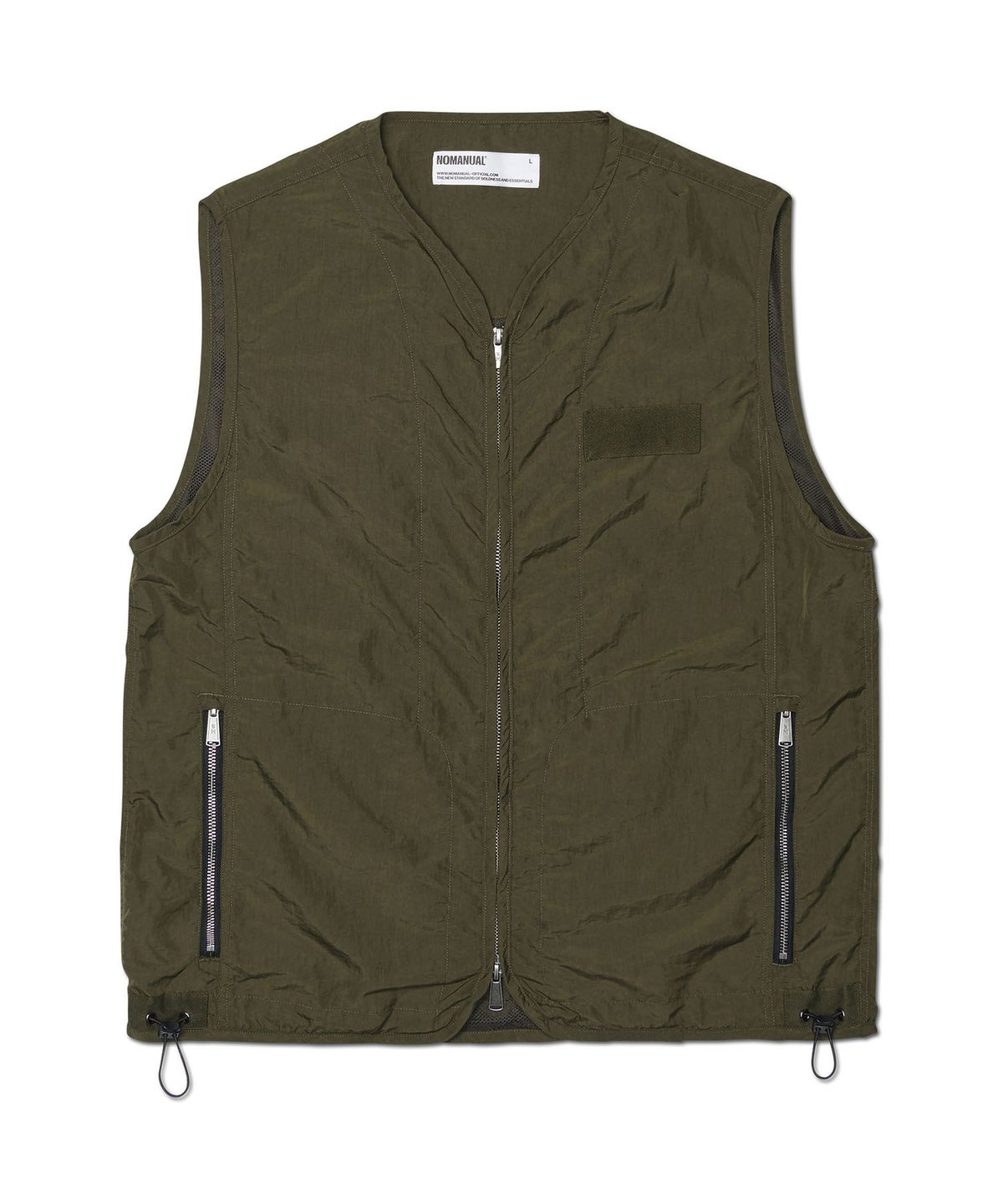 노매뉴얼(NOMANUAL) GRAPHIC NYLON VEST - KHAKI