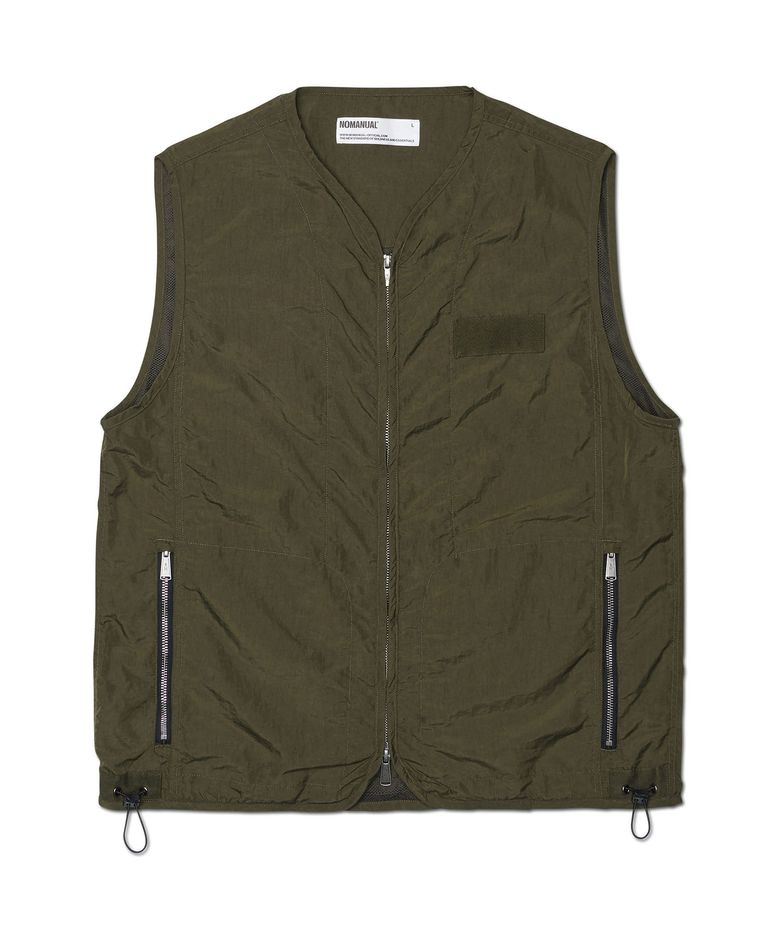 GRAPHIC NYLON VEST - KHAKI