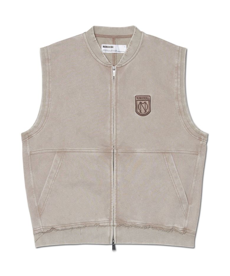 EMBLEM SWEAT VEST - WASHED BEIGE