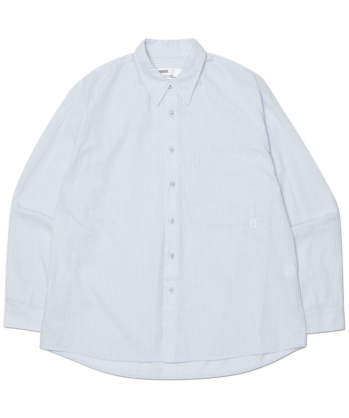 노매뉴얼(NOMANUAL) STRIPED SHIRT - GRAY
