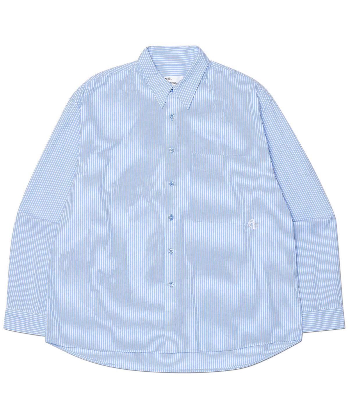 노매뉴얼(NOMANUAL) STRIPED SHIRT - BLUE
