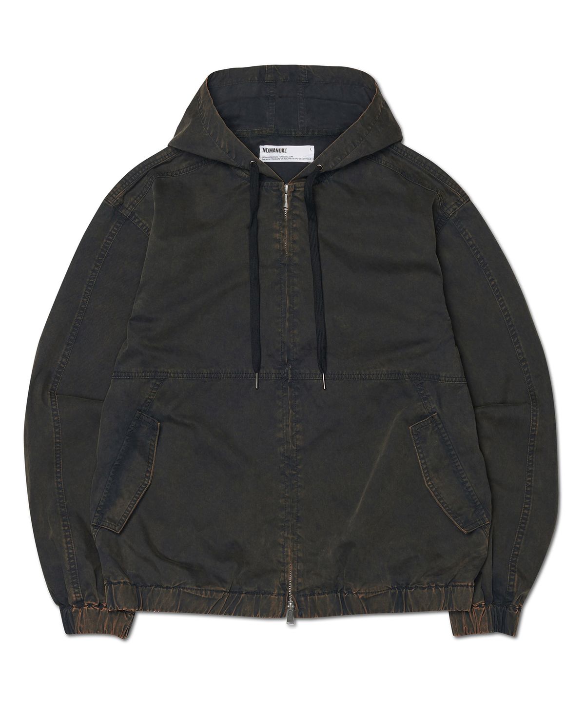 노매뉴얼(NOMANUAL) W.C HOODED JACKET - BLEACHED BLACK