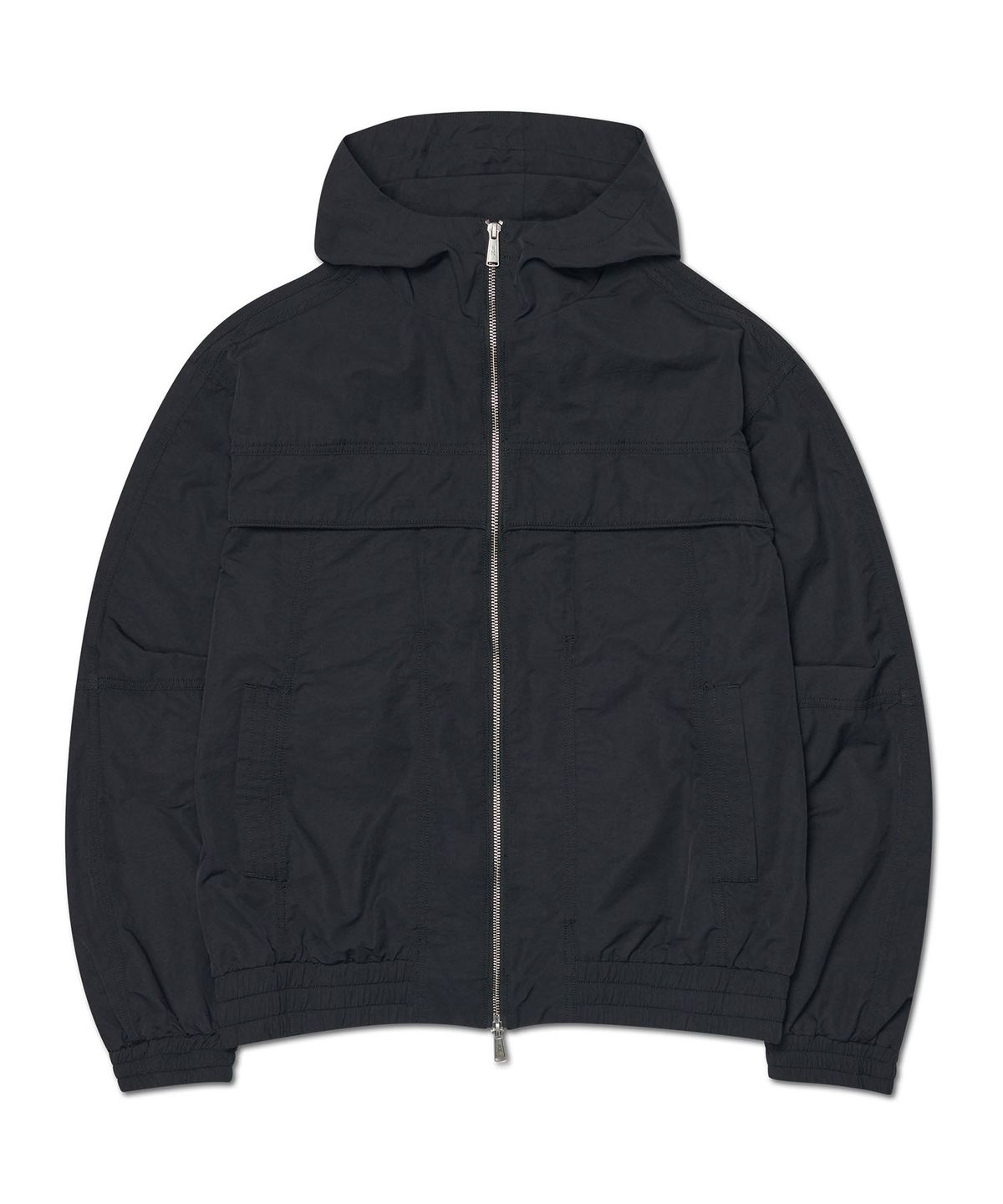 노매뉴얼(NOMANUAL) SLASH HOODED JACKET - BLACK