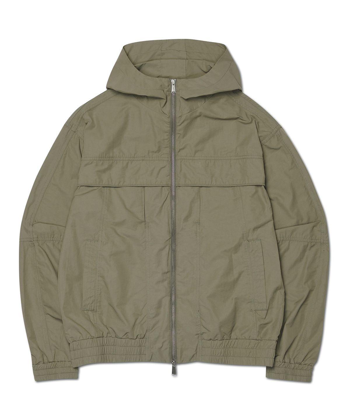 노매뉴얼(NOMANUAL) SLASH HOODED JACKET - LIGHT KHAKI