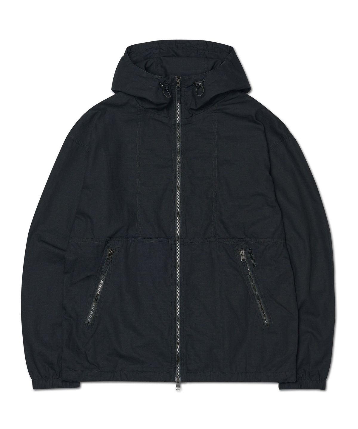 노매뉴얼(NOMANUAL) WASHED HOODED JACKET - BLACK