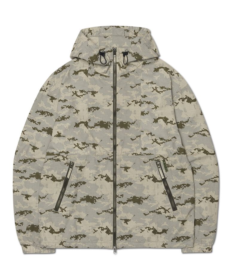 WASHED HOODED JACKET - DIGITAL CAMO