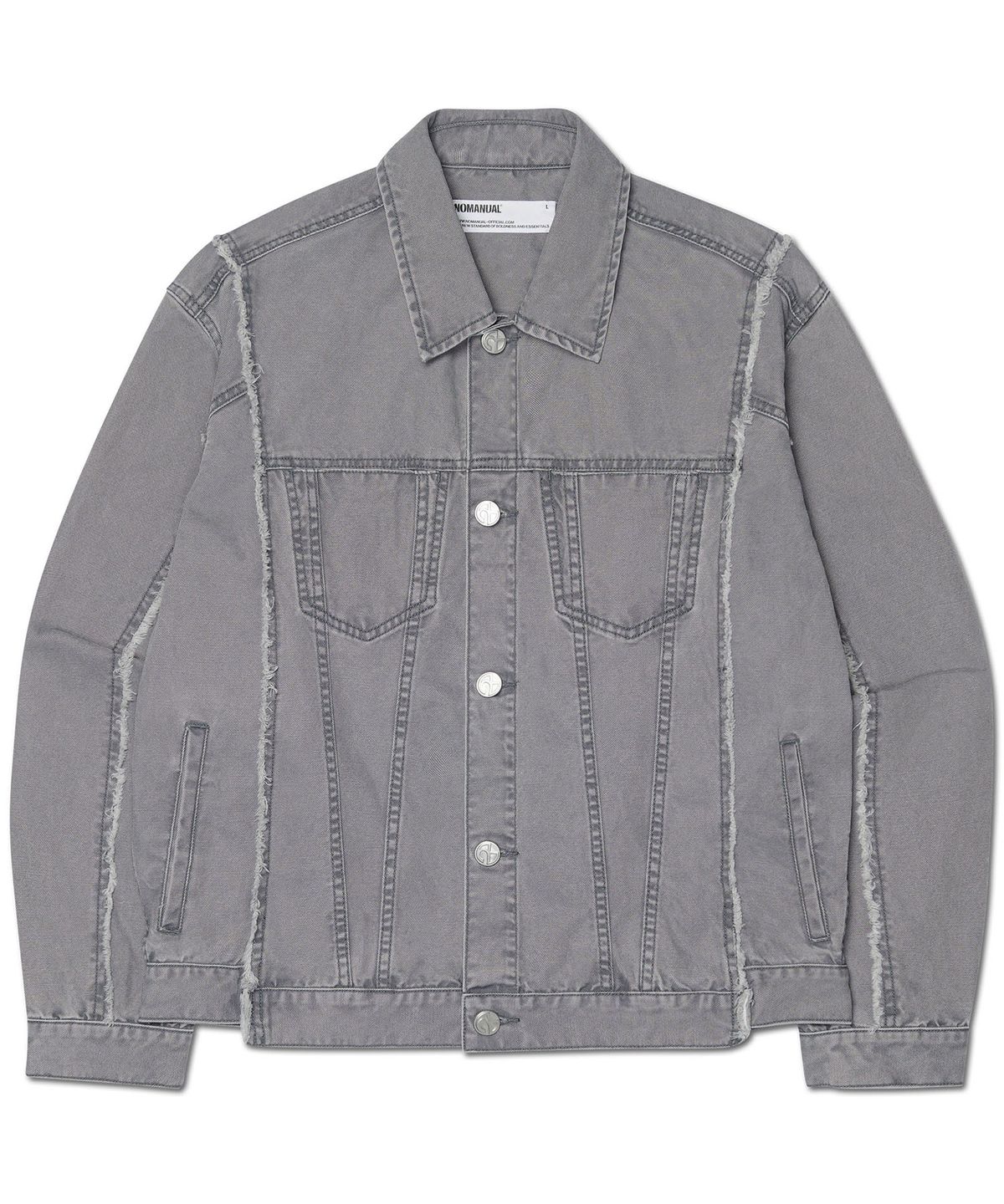 노매뉴얼(NOMANUAL) ROUGH CUT TRUCKER JACKET - WASHED GRAY