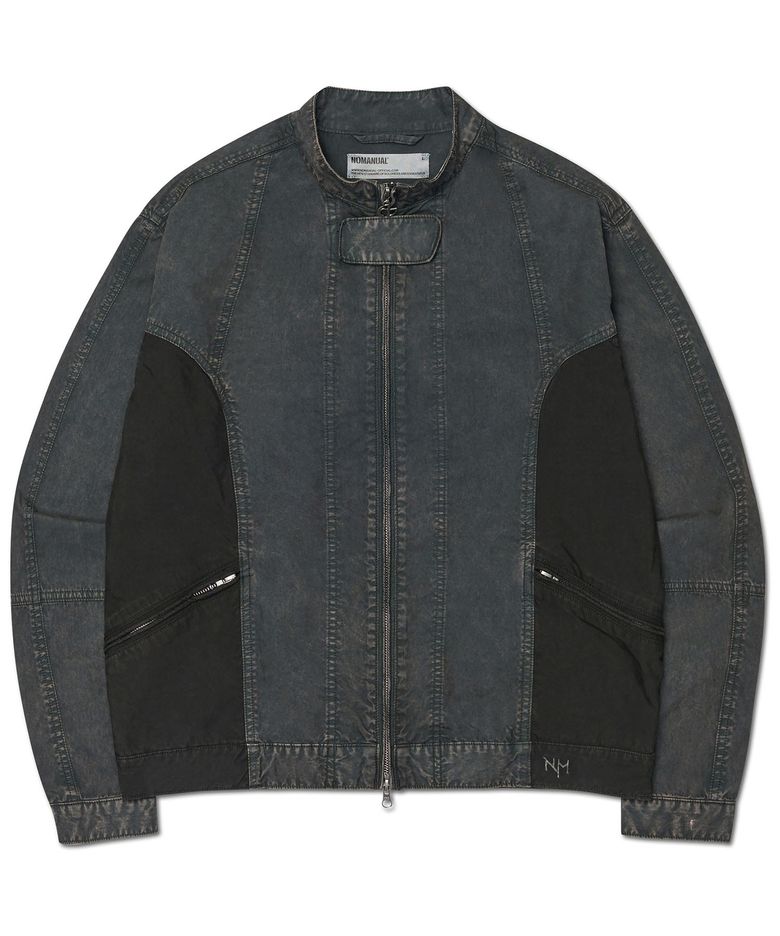 OVERDYED TWO-TONE JACKET - BLACK