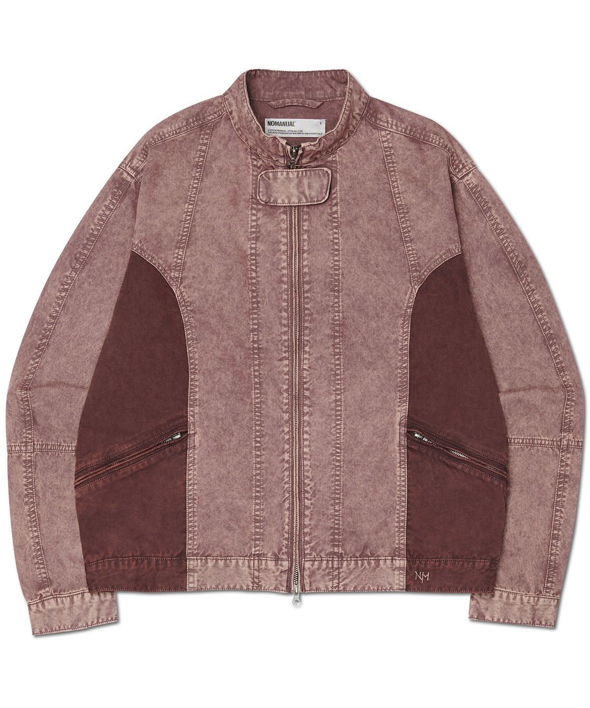 노매뉴얼(NOMANUAL) OVERDYED TWO-TONE JACKET - BURGUNDY