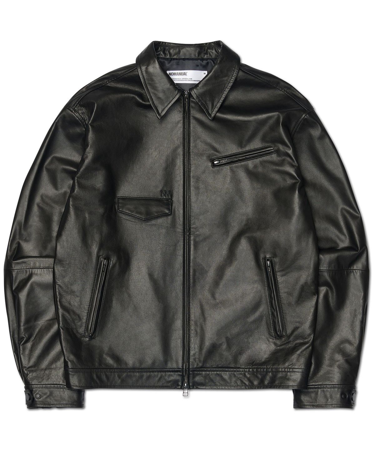 노매뉴얼(NOMANUAL) NEO LEATHER JACKET - BLACK