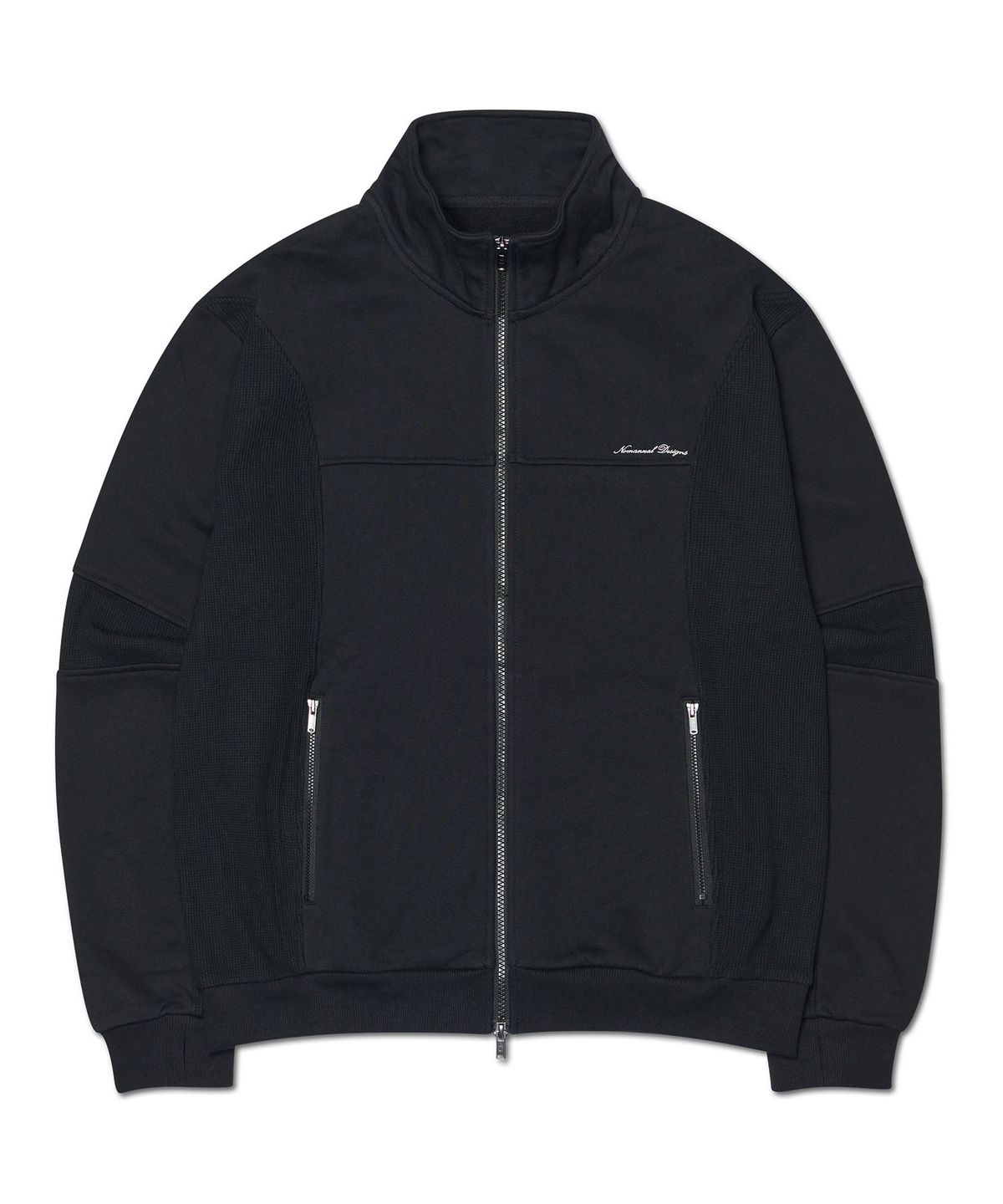 노매뉴얼(NOMANUAL) NM WAFFLE BLENDED JERSEY - BLACK