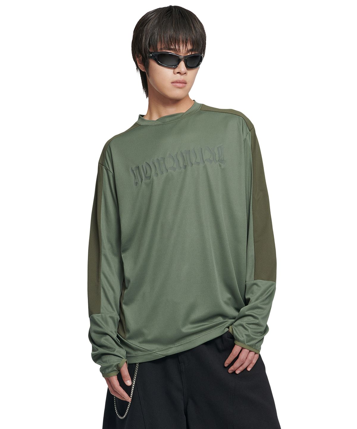 노매뉴얼(NOMANUAL) STATIC MESH LONG SLEEVE - KHAKI