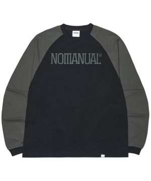 DUO TONE RAGLAN LONG SLEEVE TEE - BLACK