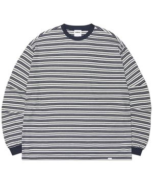 OFFBEAT STRIPE LONG SLEEVE TEE - BLACK