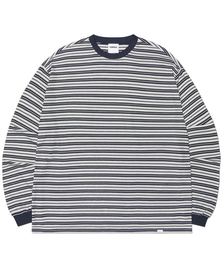 OFFBEAT STRIPE LONG SLEEVE TEE - BLACK
