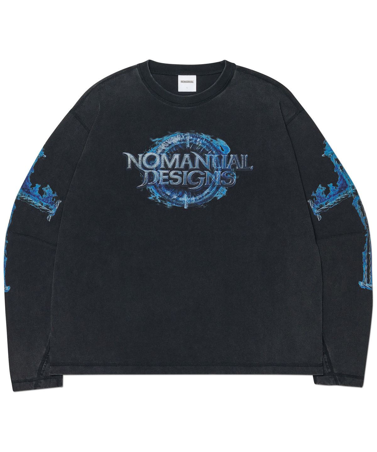 노매뉴얼(NOMANUAL) ARC CORE LONG SLEEVE TEE - WASHED BLACK