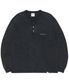 DAMAGED HENLEY NECK SHIRT - WASHED BLACK